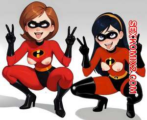 Порно комикс Суперсемейка. Litchaudhumide. Mrs. Incredible. helen parr. ai generated.