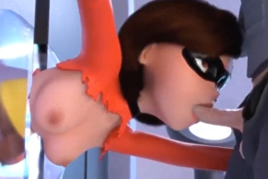 Порно мульт Эластика застряла в дверях и была вытрахана охраной с 2-х сторон.